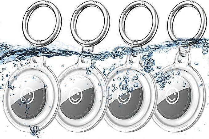 Dww-Botier de montre 4 pices compatible avec le porte-cls Apple Airtag (blanc), support Airtag tanche 4 pices avec porte-cls, botier Airtag en silicon