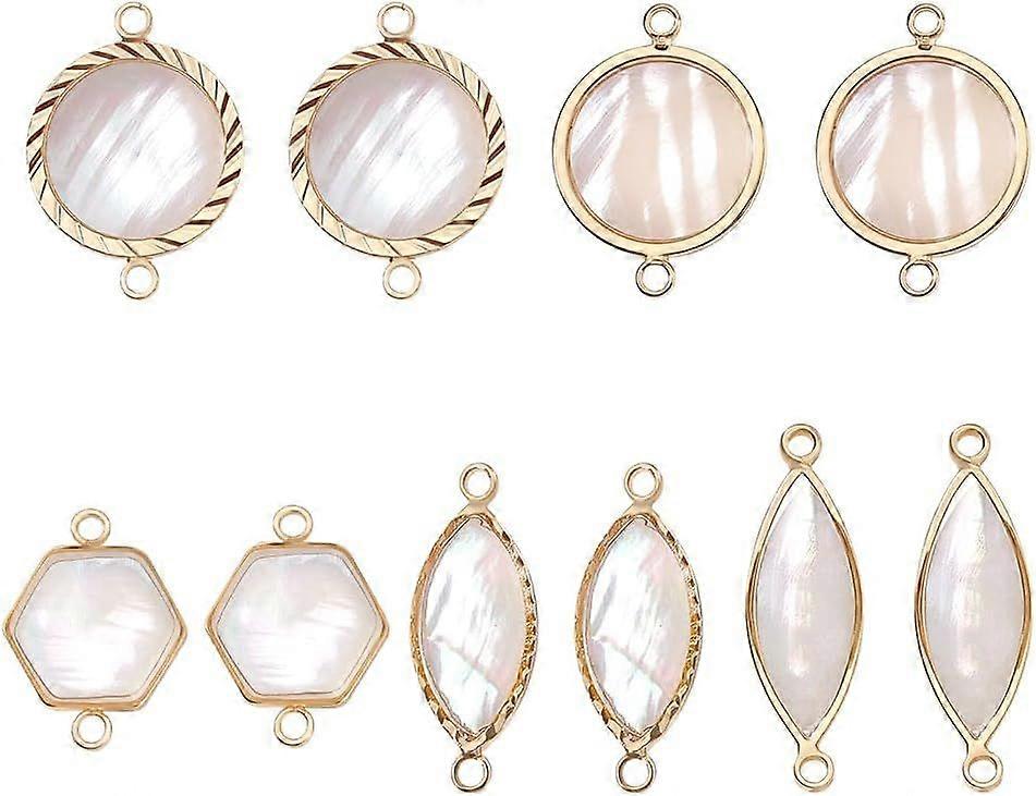 Shell Charms Natural Shell Connectors Jewellery Links Round Shells Pendant for Bracelet Jewellery Making