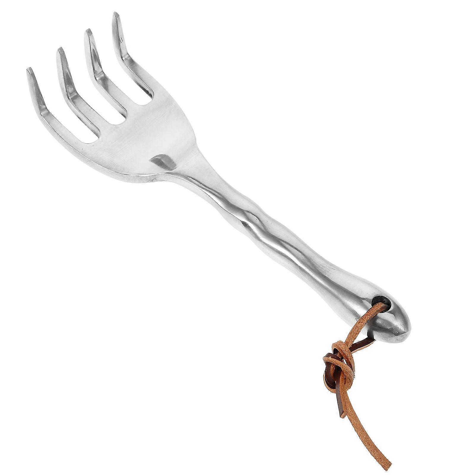 Silver Hand Rake Garden Rake Small for Gardening and Soil Tasks