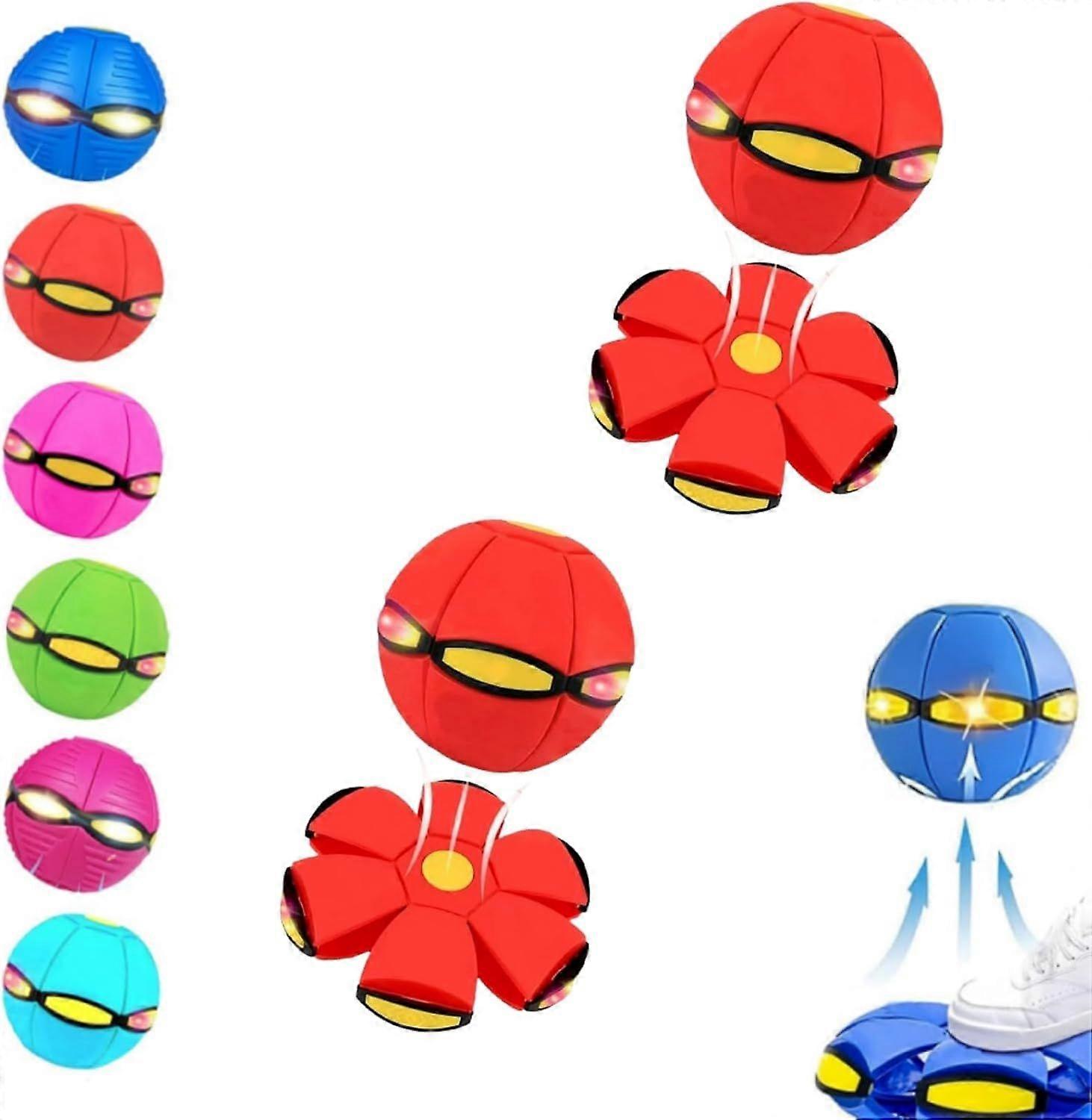 Exquisite 2pcs Magic Metaball, Children's Bouncing Ball, Magic Flying Saucer, Bouncy Ball, Parent-Child Interaction, Dual Form Freely Switchable, with