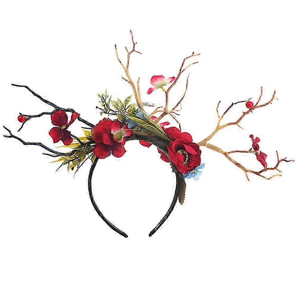 Christmas Headband for Festive Occasions Plastic Multi Color Branch Design