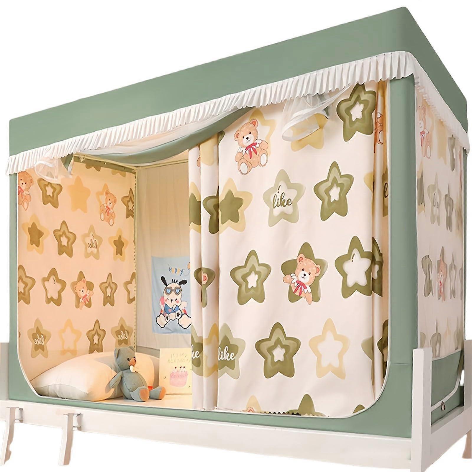 Bunk Bed Privacy Curtain with Blackout Canopy for College Dorm Twin, Thermal Insulation, Noise Reduction