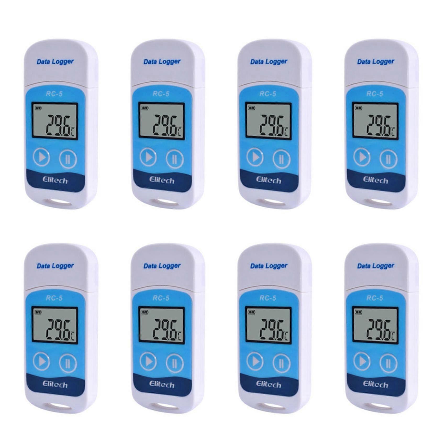 8X ELitech RC-5 High-Precision Digital USB Temperature Data Logger for Warehouse Storage Refrigerated Transport