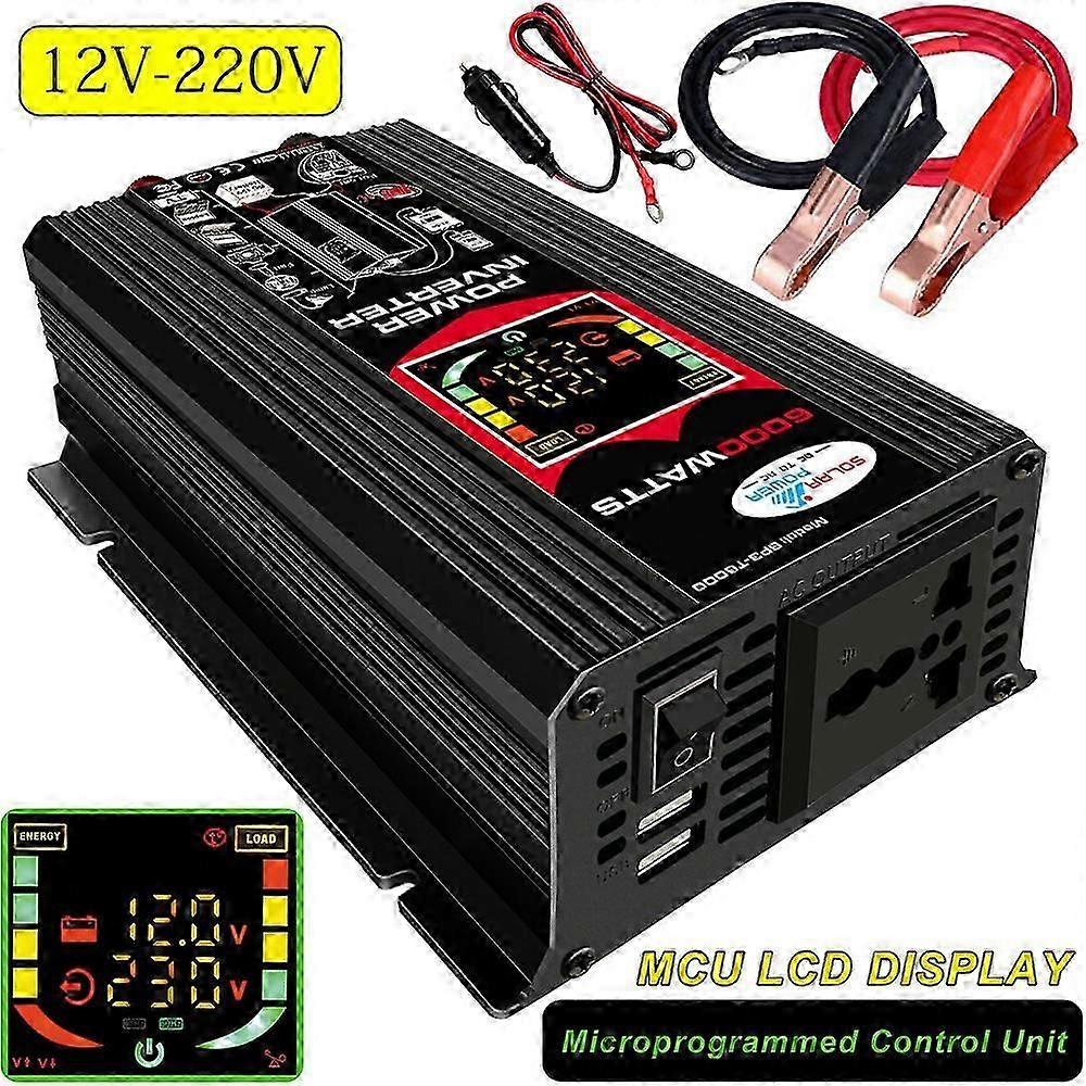 High power 6000W inverter 12V to 110V with voltage display for home