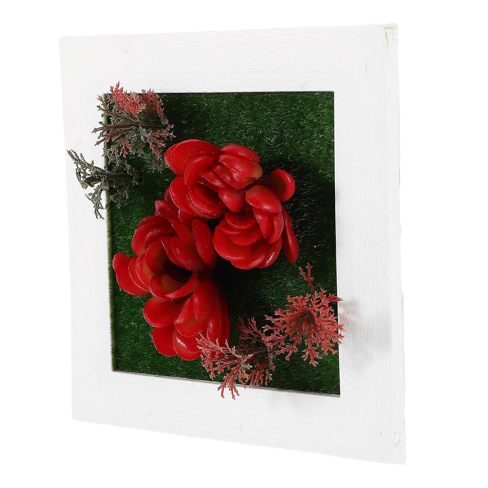 Artificial Succulent Plant Frame for Wall Mounted Decoration Red Plastic