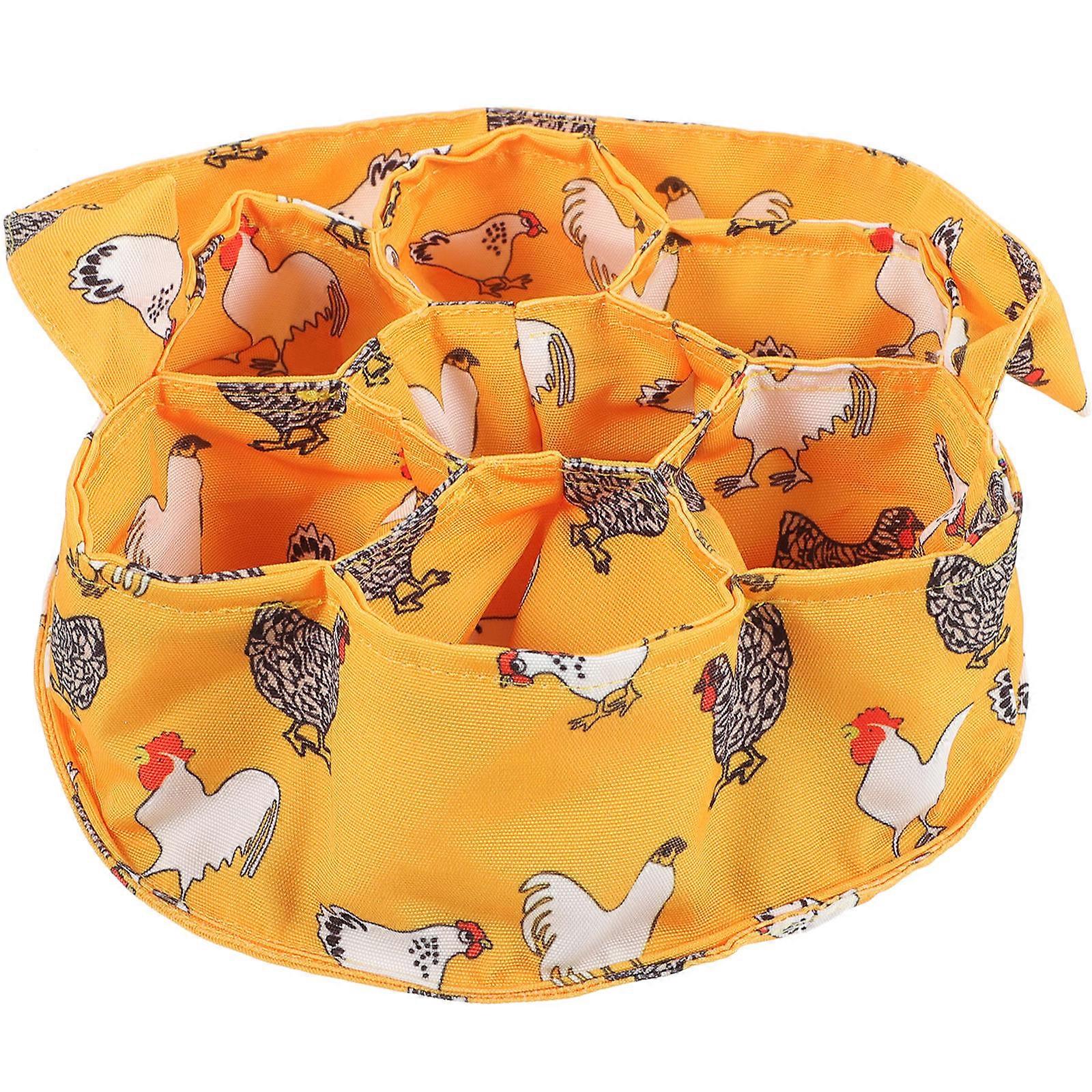 Chicken Egg Basket Egg Collection Basket for Storage with 7 Pouches