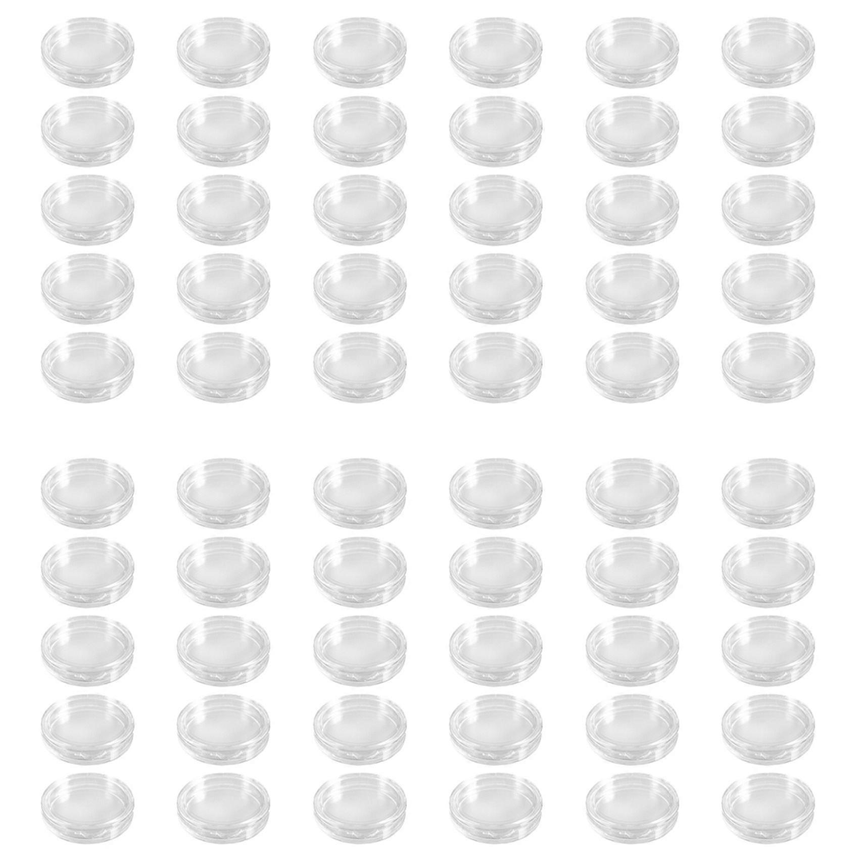 60 Pcs Small Round Transparent Plastic Coin Capsules Box 38mm