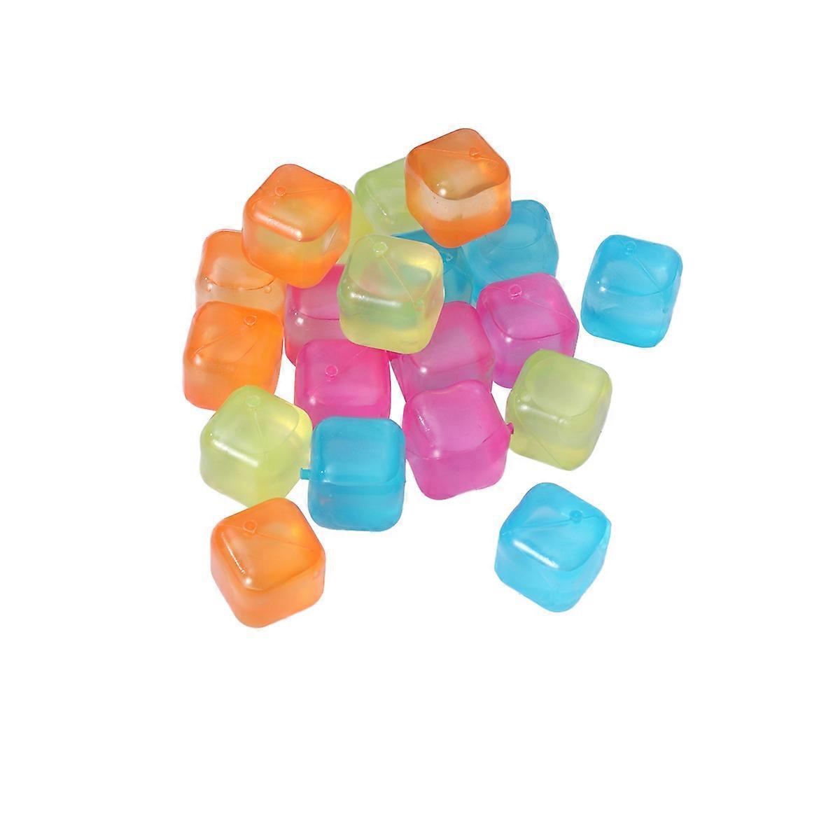 Multicolor Reusable Ice Cubes Square Cooling Tool for Party 20Pcs Pack