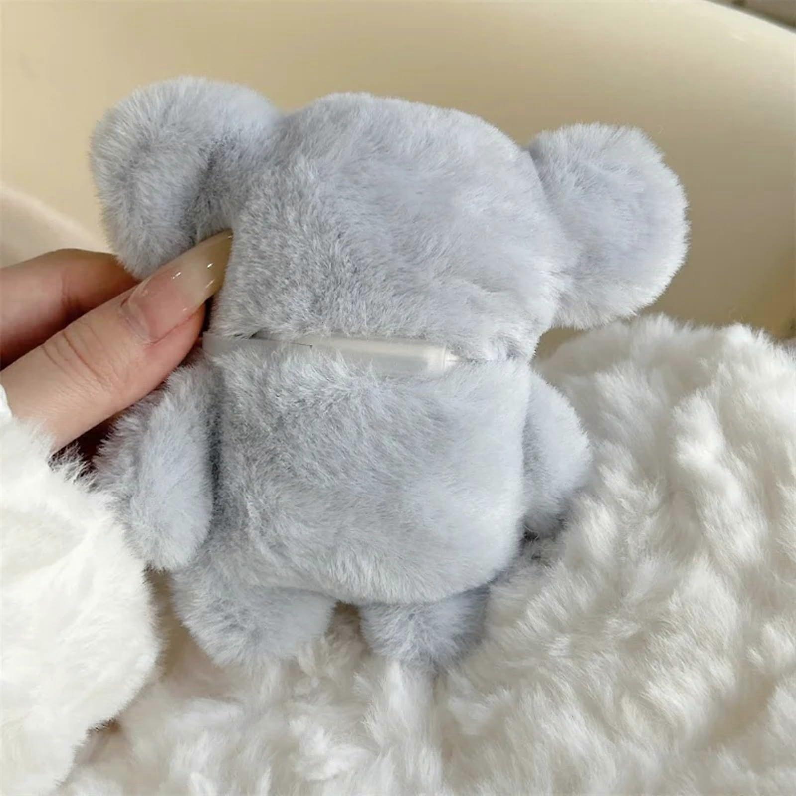 Fluffy Elephant Case For AirPods And AirPods Pro  Blue Plush Protective Case, Elephant Design, Compatible With Gen 13