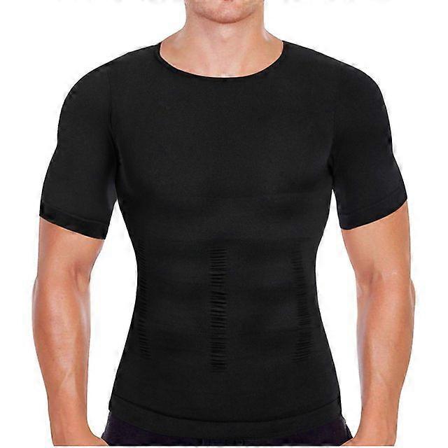 Men Compression Slim Body Shaper Gynecomastia T-shirt Posture Corrector Vests US