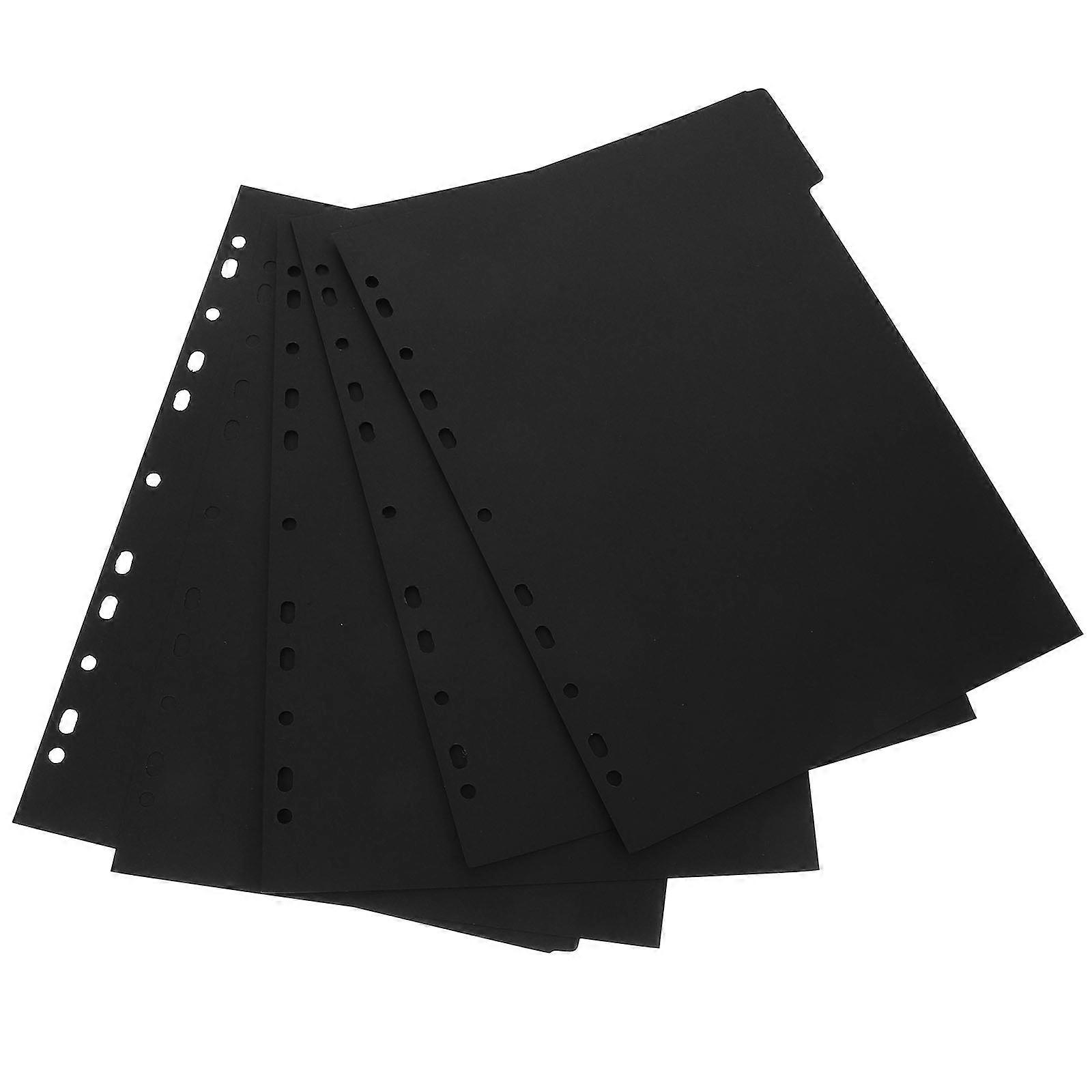Binder Dividers Black Paper Index Dividers for Notebook 5 Sheets Set