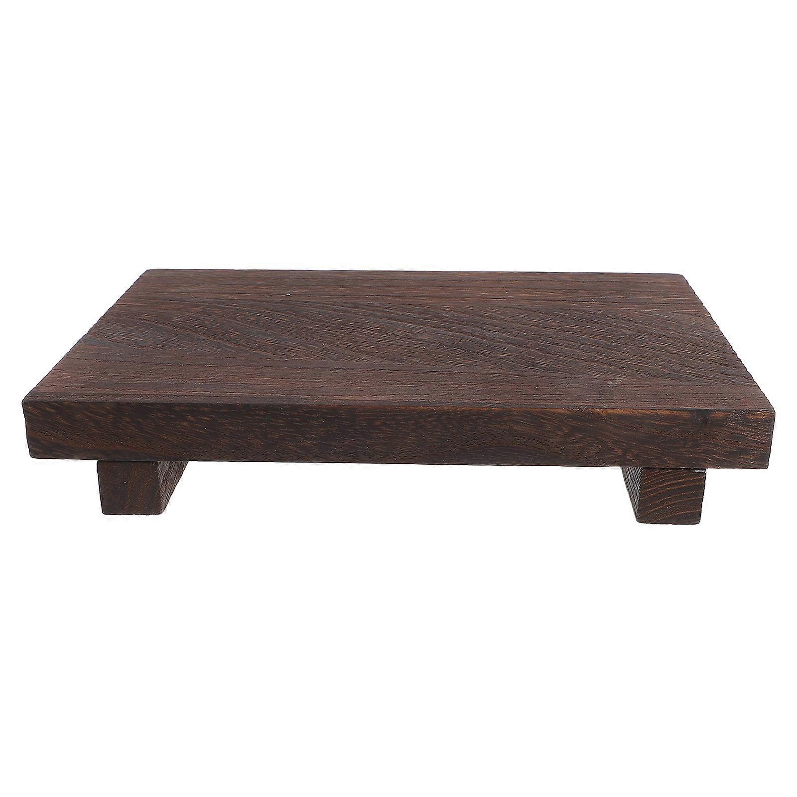 Wooden Display Stand Square for Home Decor with Practical Organizer