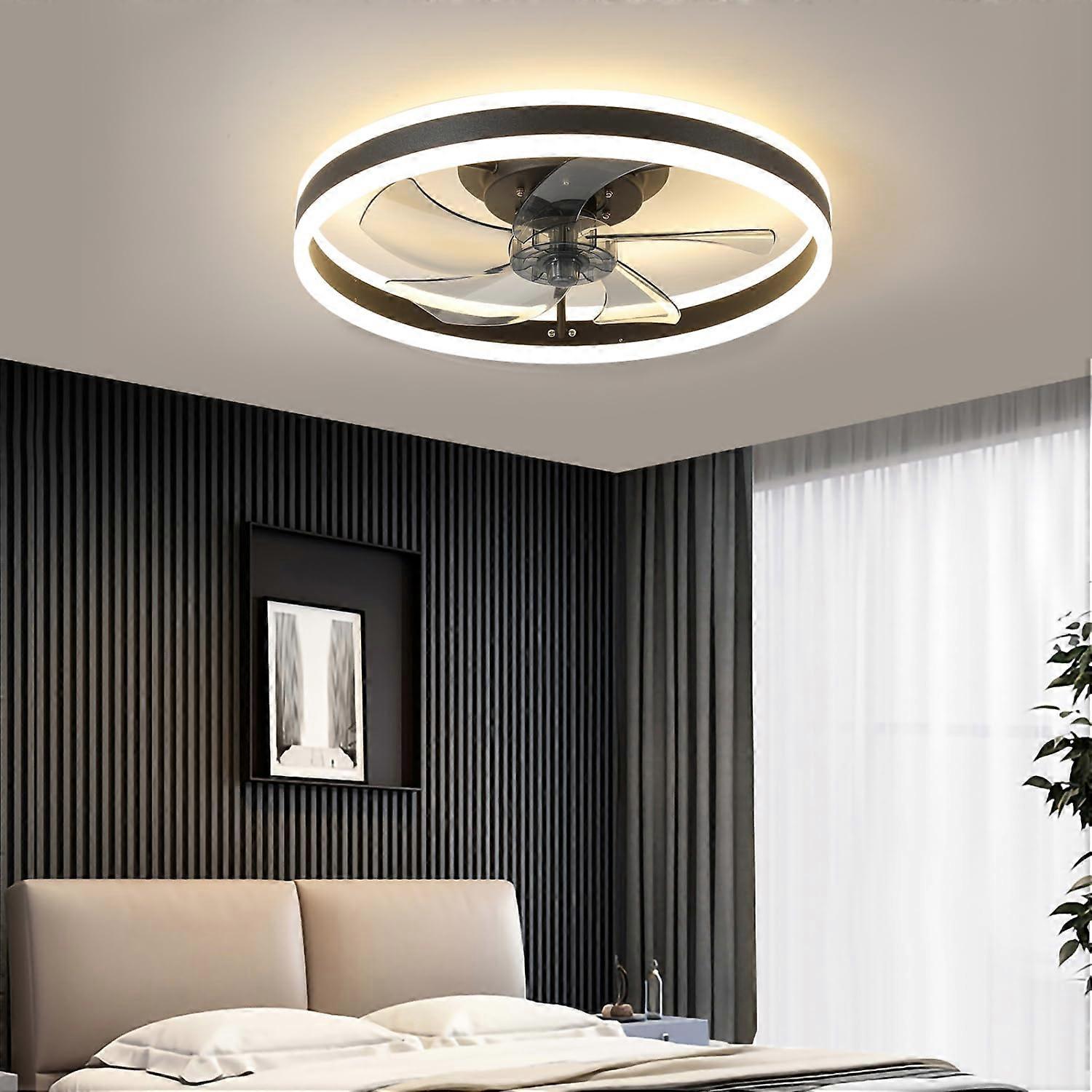 Modern Ceiling Fan with Lights, Dimmable LED, 6Speed Reversible Motor, Remote Control, Energy Saving