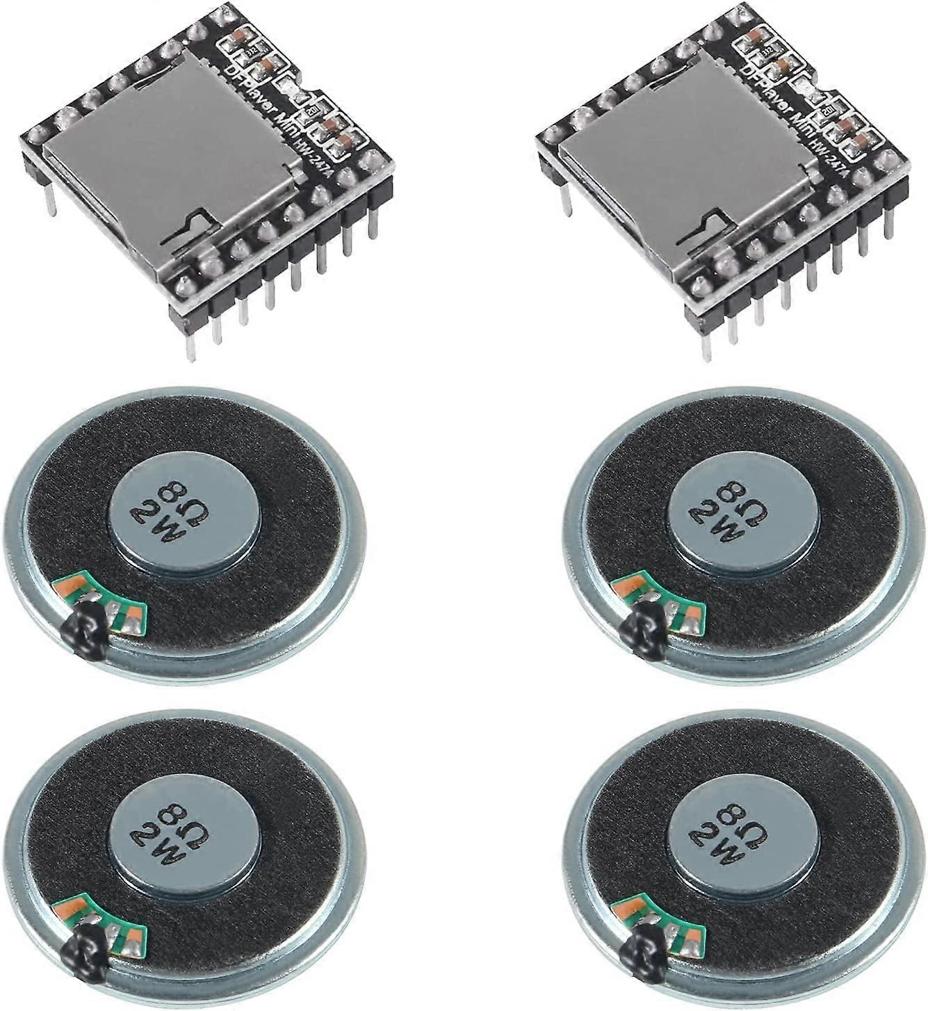 2PCS DFPlayer Mini MP3 Player Audio Module with 2W 8Ohm Speaker for Arduino DIY Projects