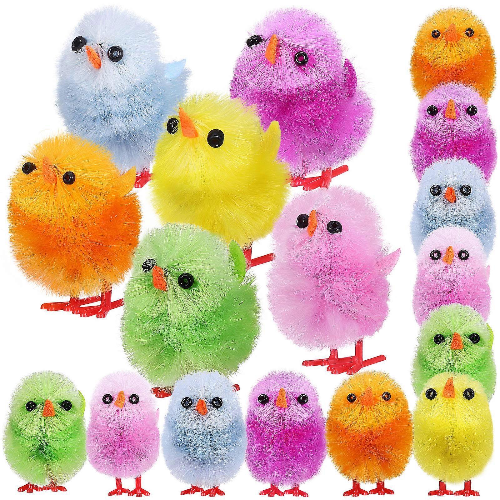 Plush Easter Chicks Decorations for Party 18Pcs Multi Colored Mini Set