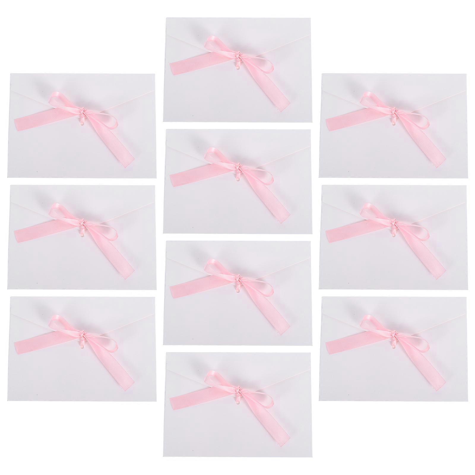 Retro White Creative Bow Envelopes for Wedding Invitation Cards 10Pcs