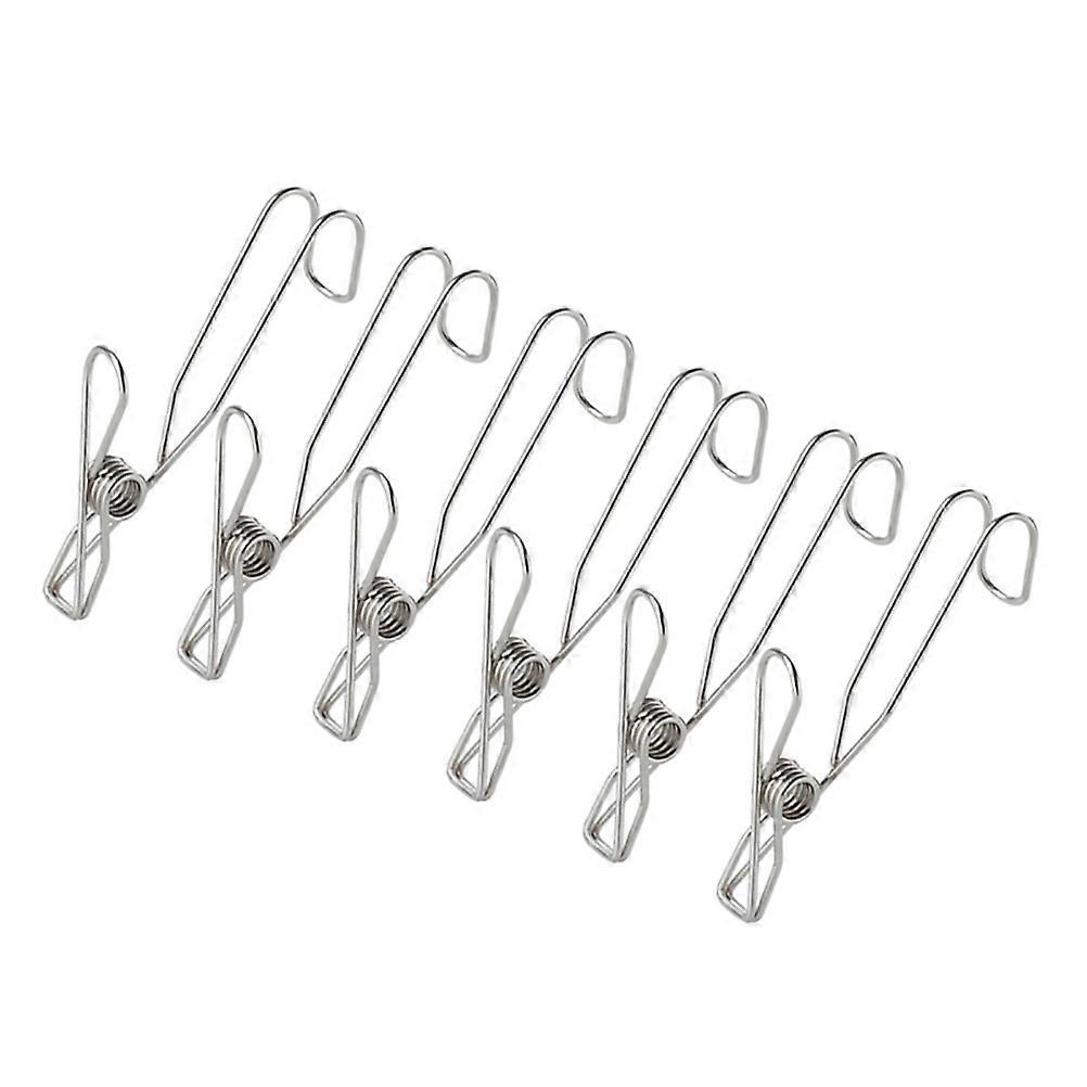 Windproof Clothing Clamp Stainless Steel Household Function 6Pcs