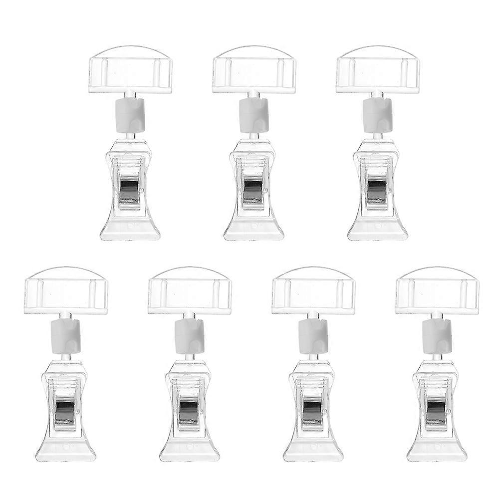 Label Holder Acrylic Insert Card Display Clip for 7Pcs Merchandise