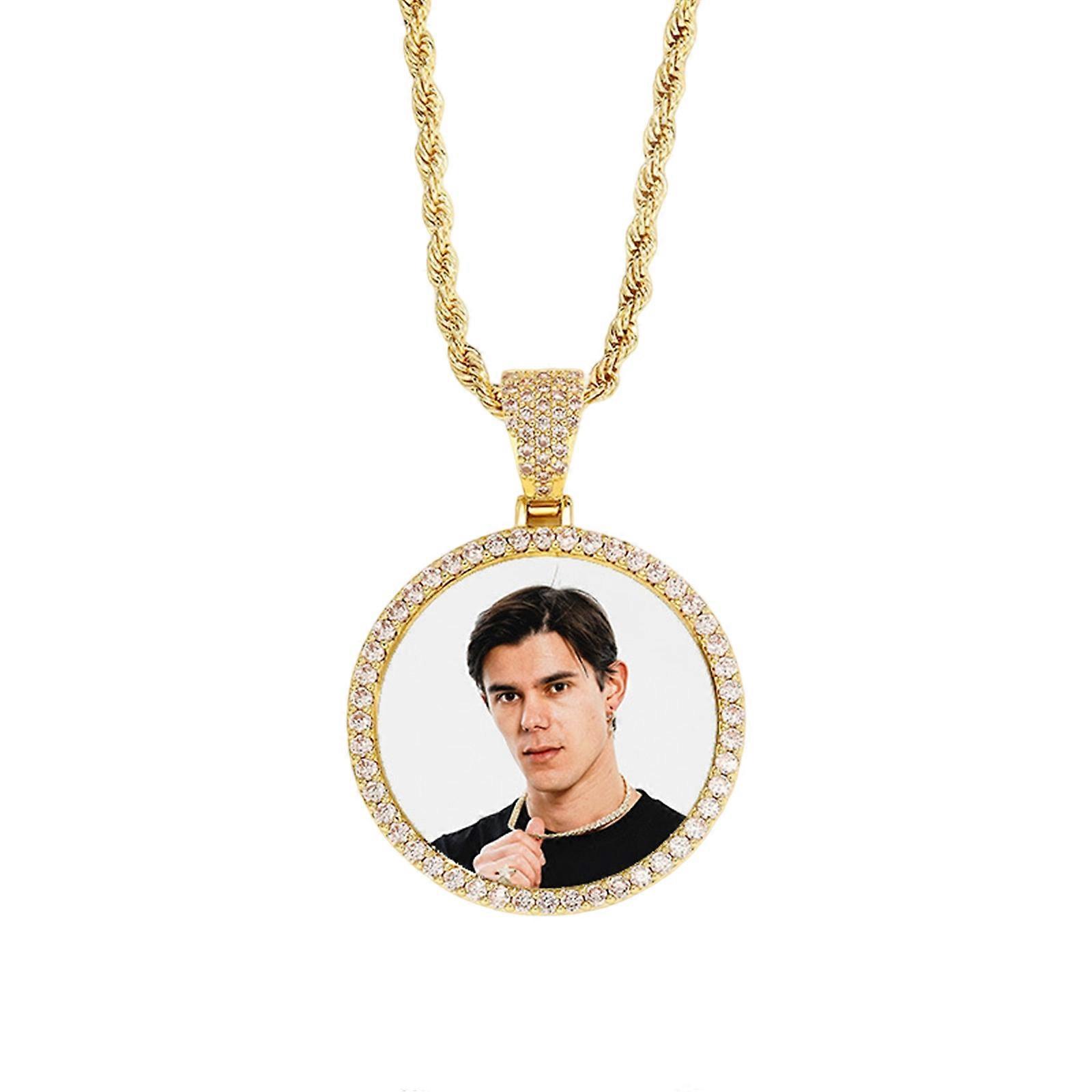Collier pendentif photo personnalisé, simple et polyvalent, en cuivre, élégant, multicolore, pour les personnes stylées.