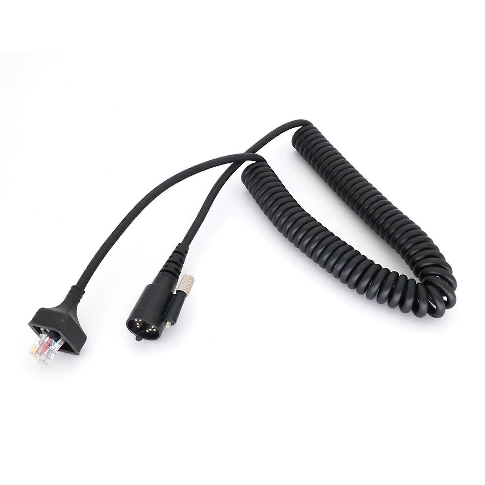 Speaker Microphone Replacement Cable for KMC27 TK690 TK790 TK890 TK5710 TK5810, Coiled Black