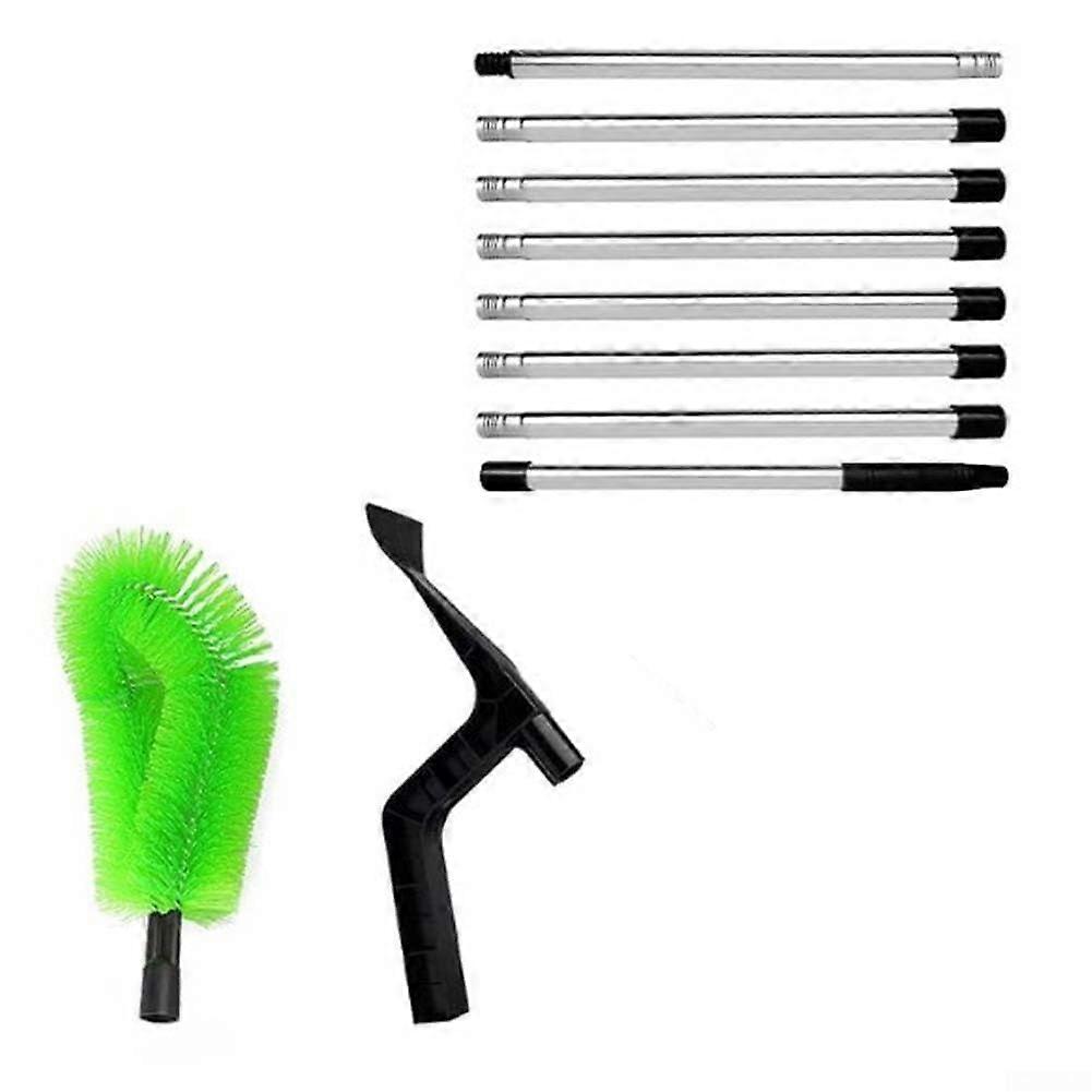 Gutter Cleaning Tool with Leaf Scoop, Telescopic 320cm RustResistant Stainless Steel Pole for Roof
