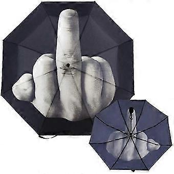 Middle Finger Umbrella - Stinky Finger Pocket Umbrella, Fully Automatic Three Fold Umbrella