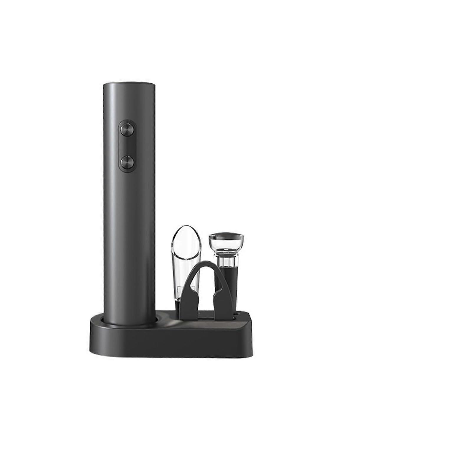 Rechargeable Electric Wine Opener with OneTouch Bottle Opening, Black, Compatible with Multiple Bottles