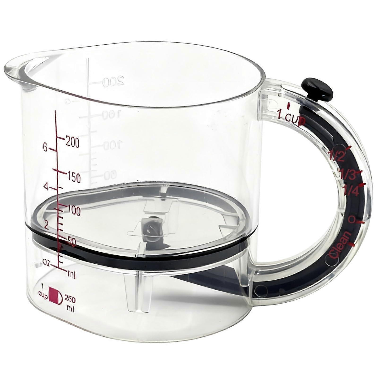 4in1 Adjustable Measuring Cup with Oz and Ml Markings for Baking and Cooking, SpaceSaving Seal Base