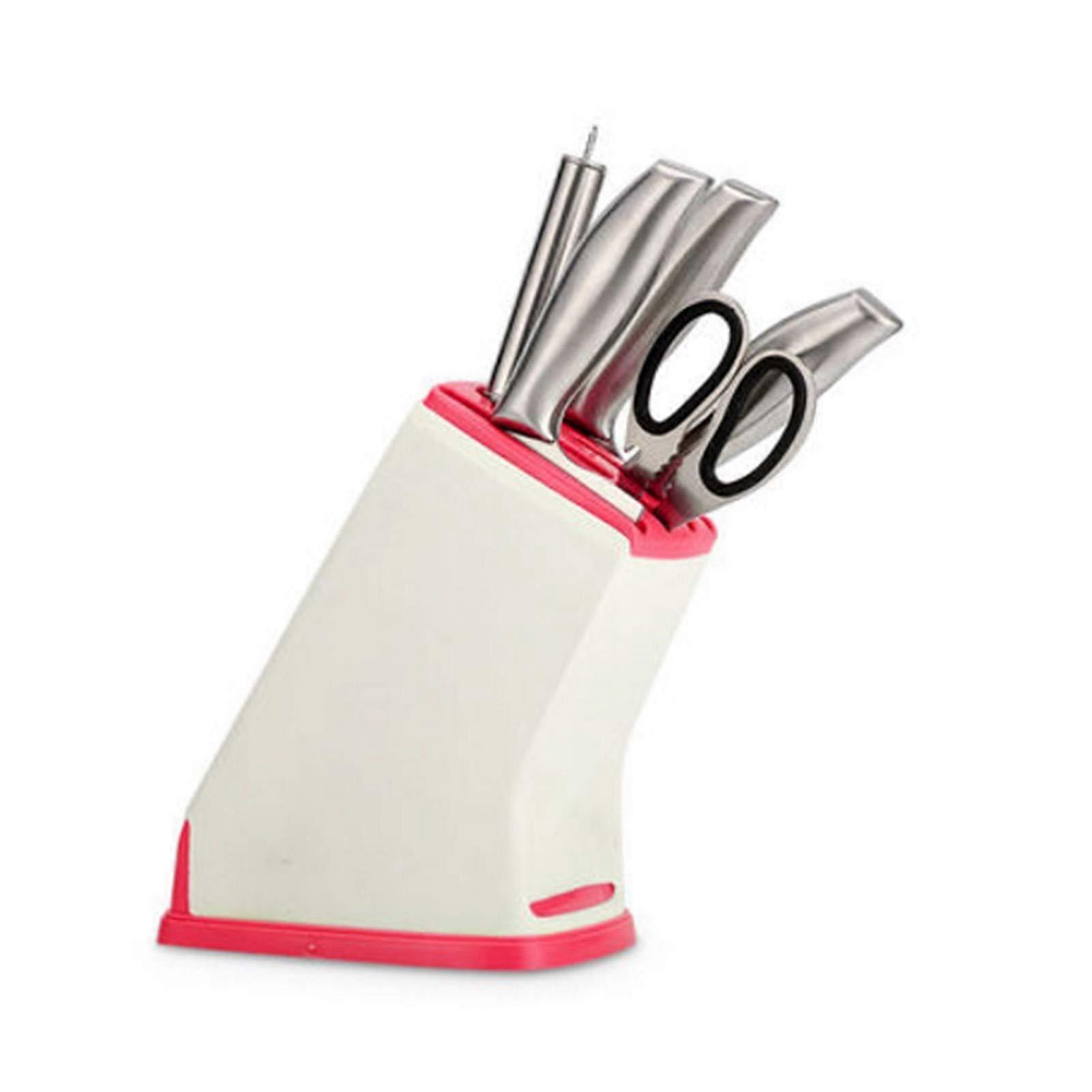 Plastic Kitchen Knife Holder with Stable Base, MultiKnife Storage Rack, Detachable for Easy Cleaning