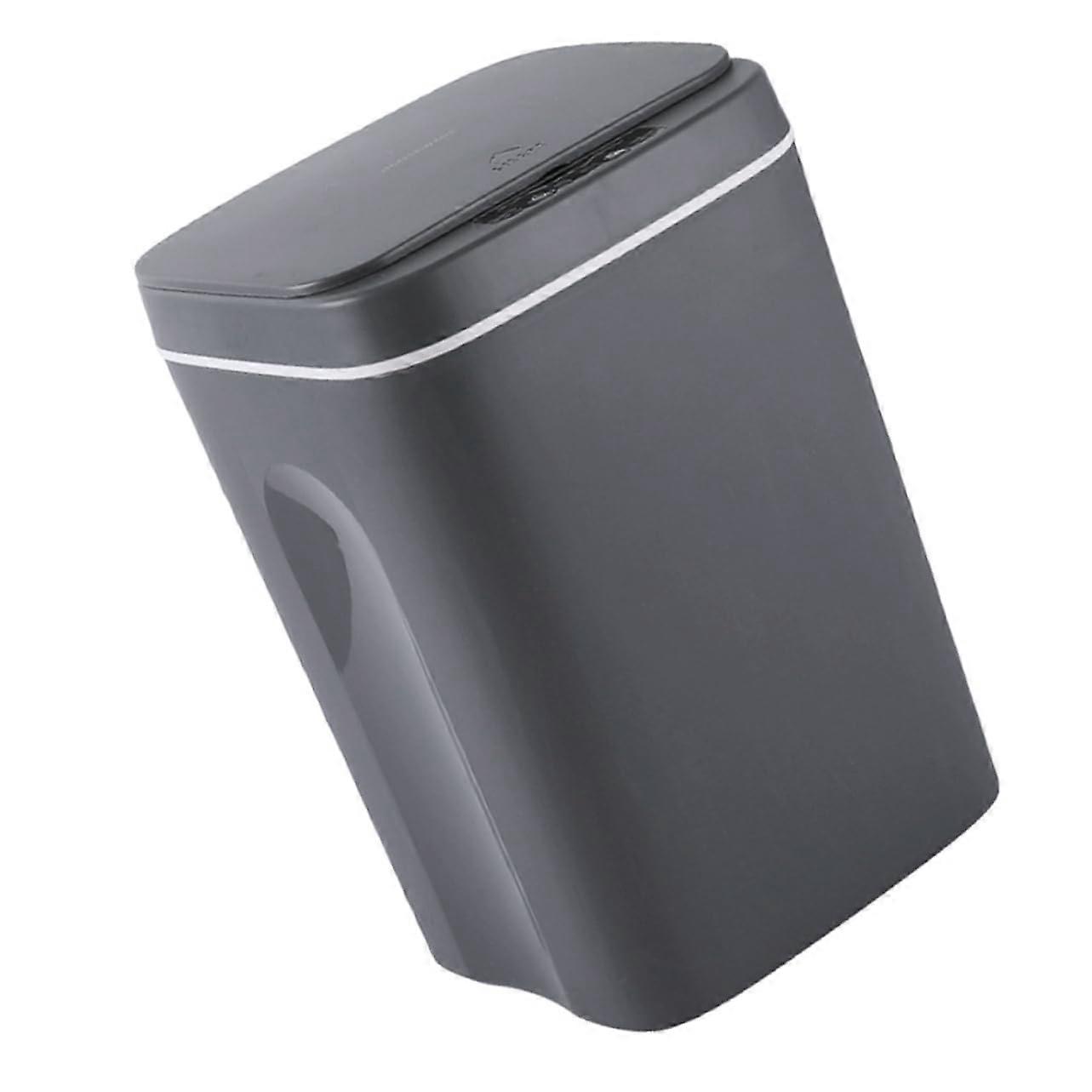 Touchless Trash Can with Smart Infrared Sensor, Large Capacity Grey Bin for Kitchen, Bathroom, Office