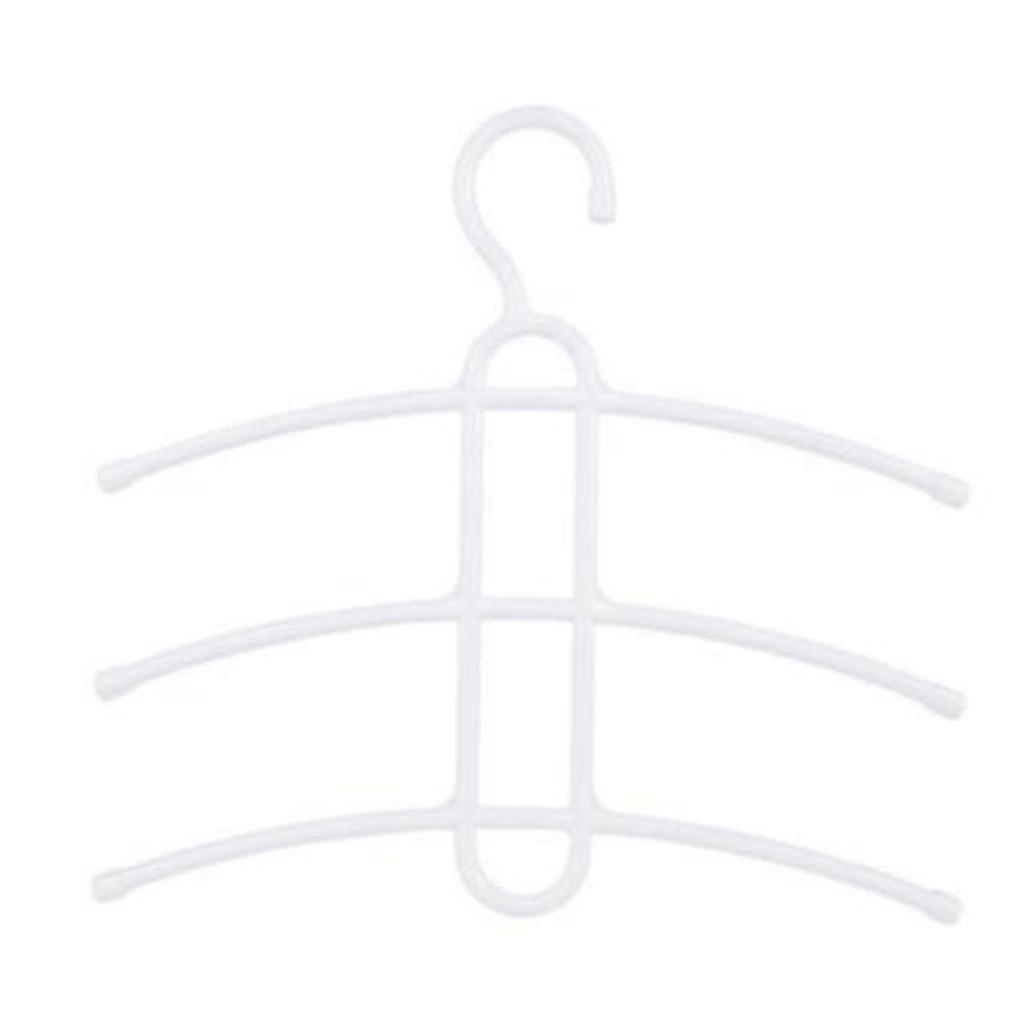 Plastic Clothes Hangers 10 Pack White, SpaceSaving 3Layer AntiSlip Design for Suits and Wardrobe