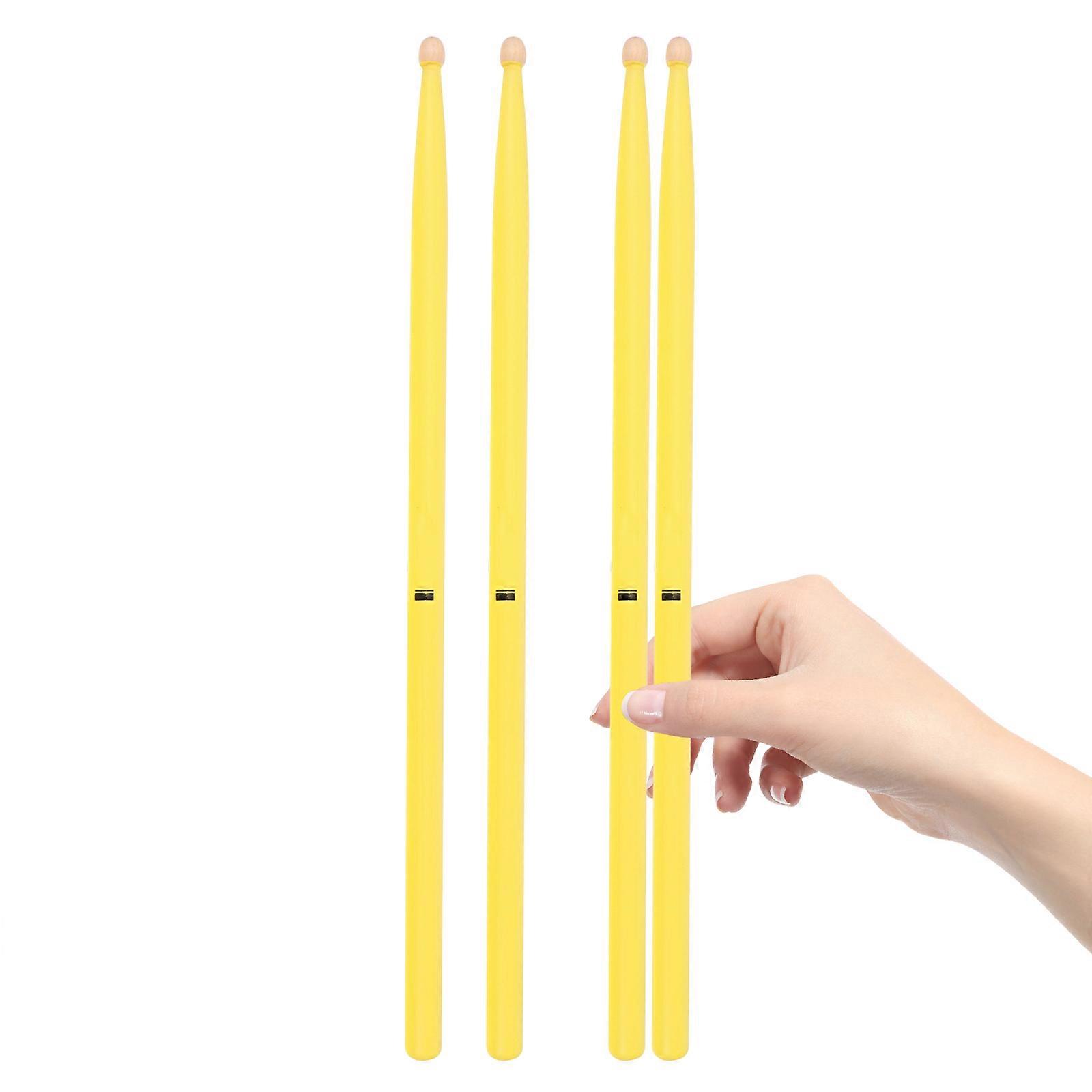 Drum Stick Maple Drumsticks for Musical Instruments 2Pairs in Yellow