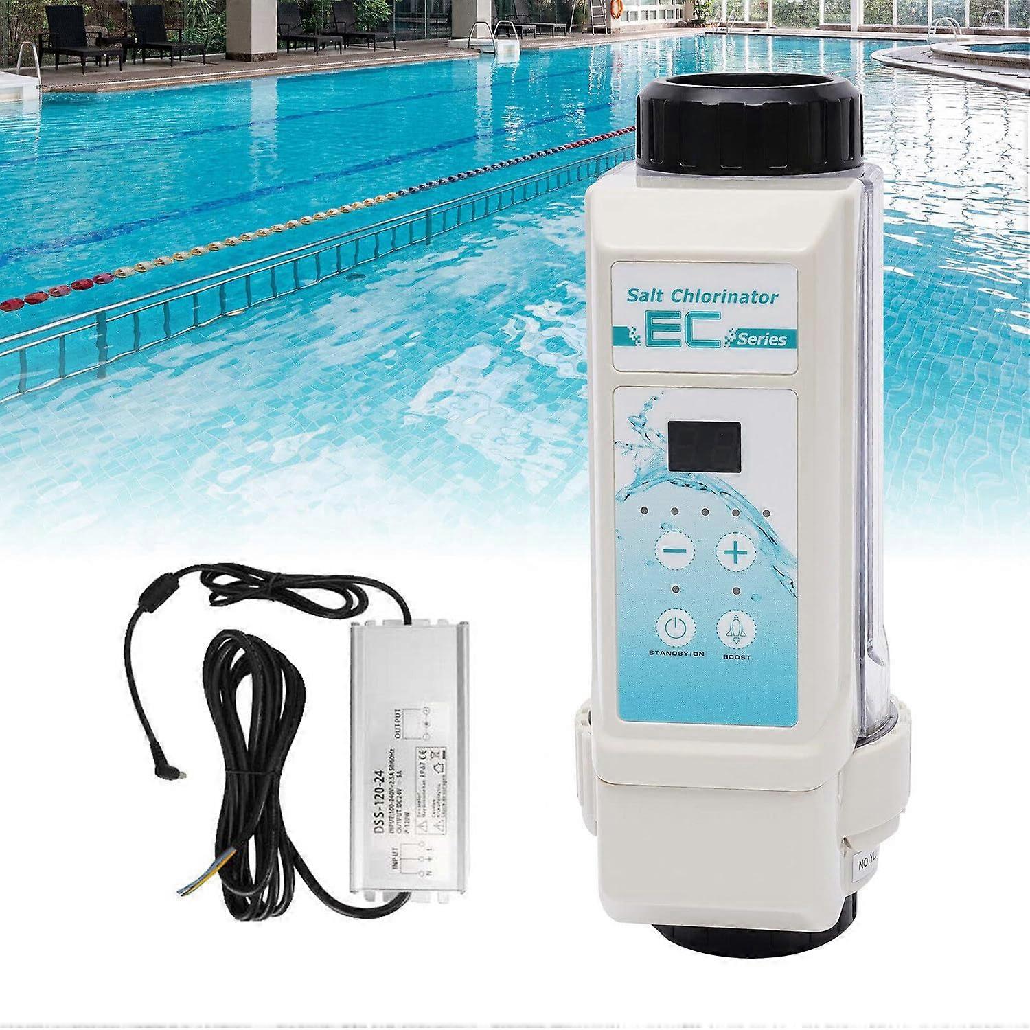 Salt Chlorinator for Swimming Pool and Spa, Automatic 110V Chlorine Generator with Salinity Display