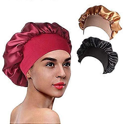 Satin Sleep Bonnet for Kids with Adjustable Drawstring, DoubleLayer Reversible Hypoallergenic Cap