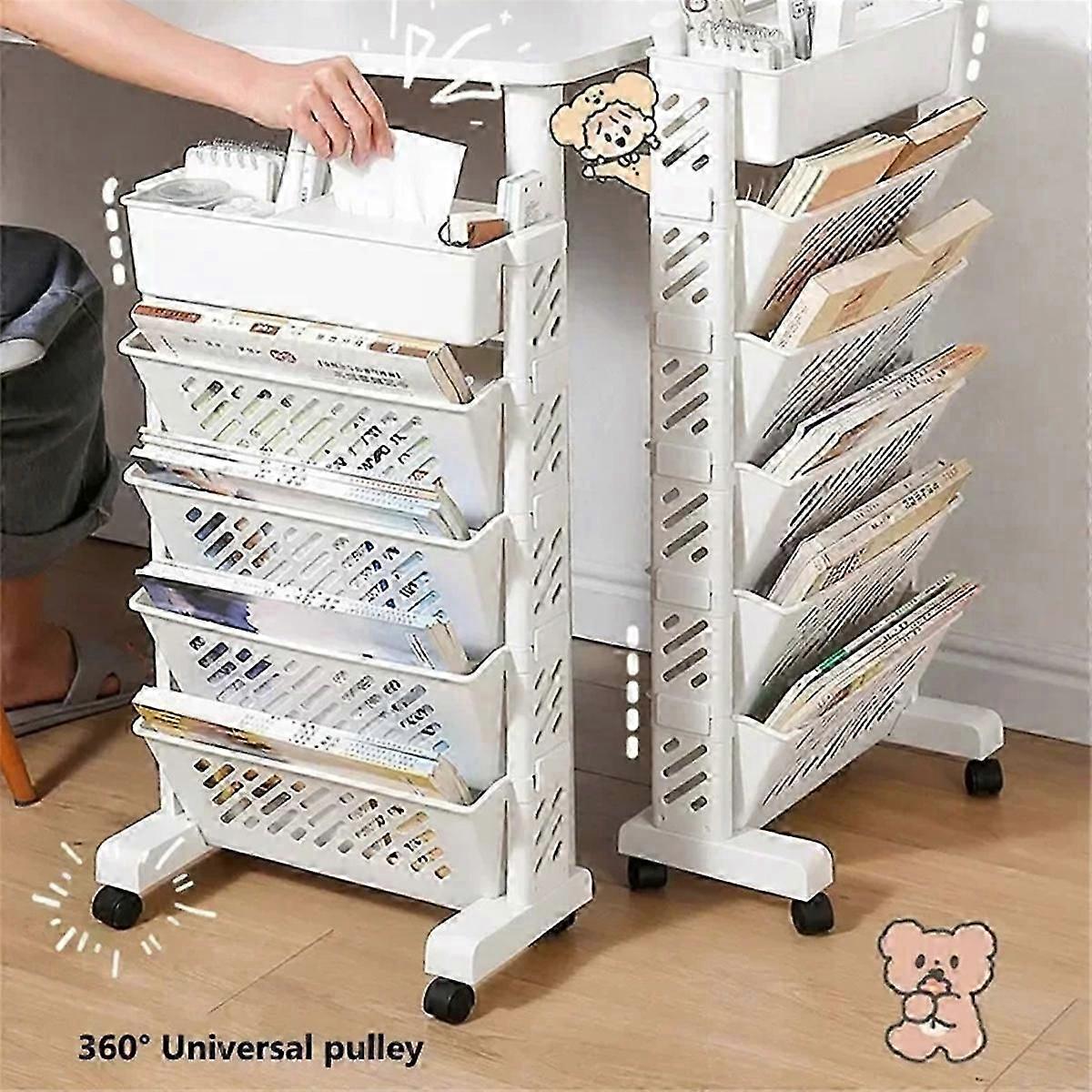 Bookshelves Multi-Layer Shelves Desktop Storage Baskets 5 layers