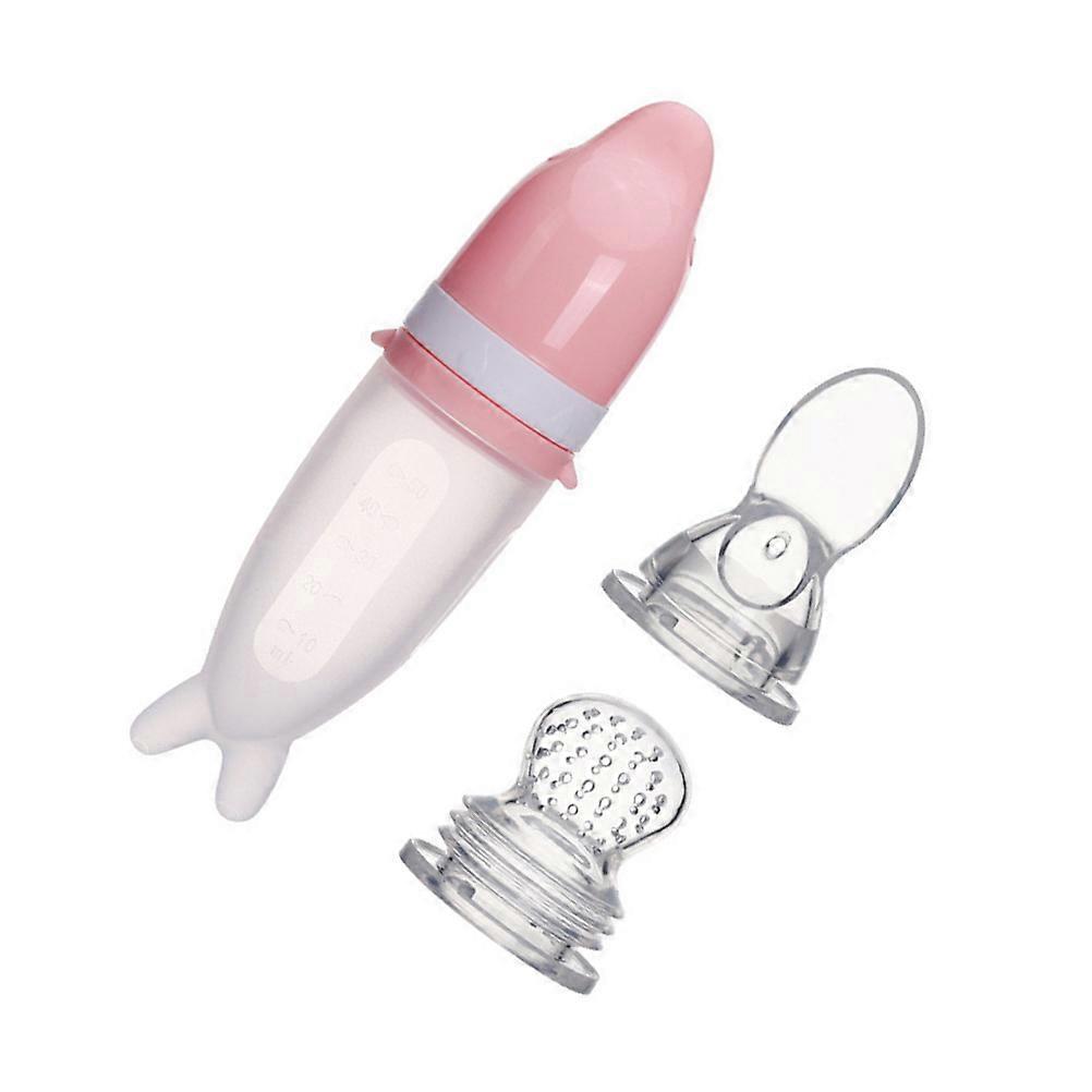 Cuillère doseuse en silicone pour biberon rose