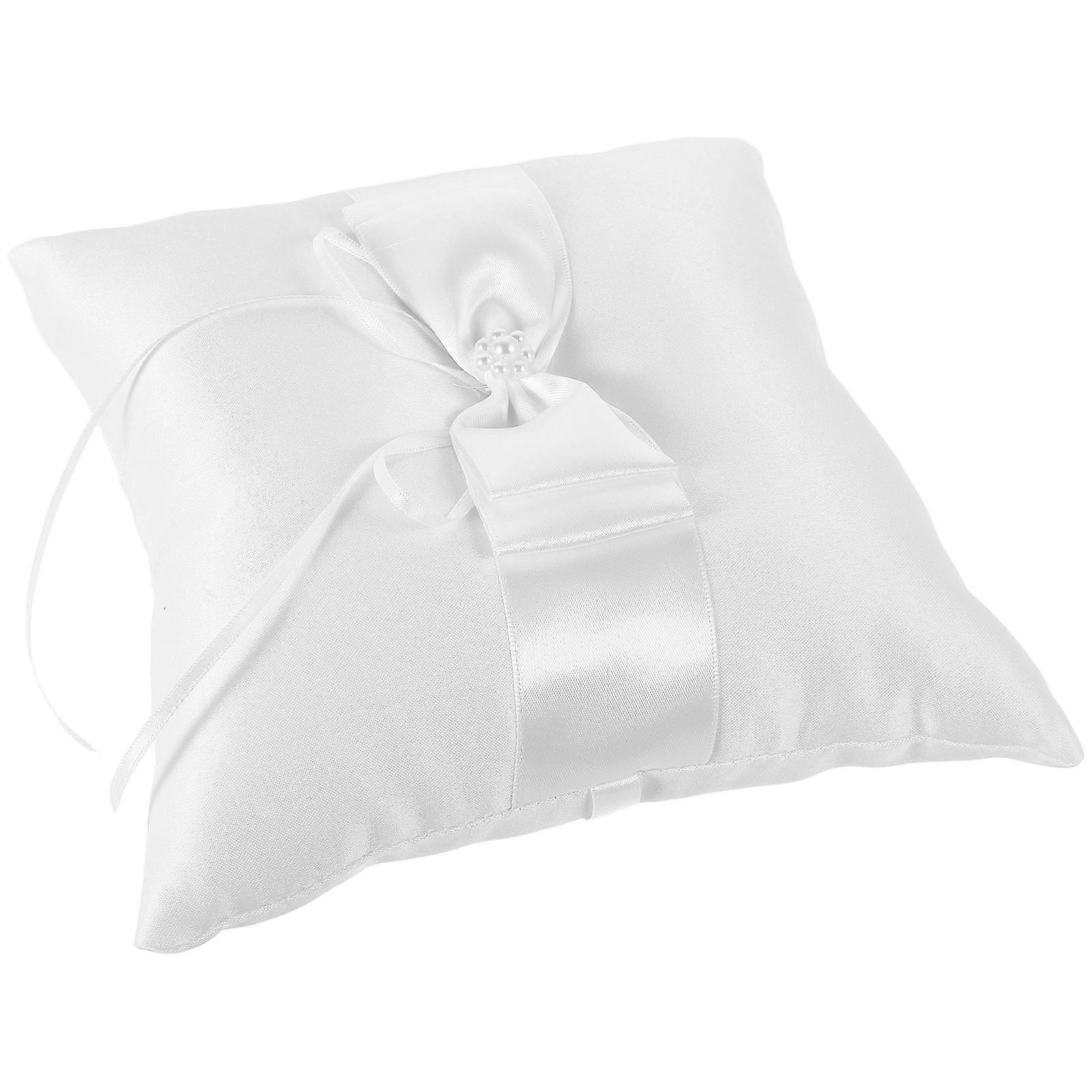 White Wedding Ring Pillow for Ceremony with Comfort Support