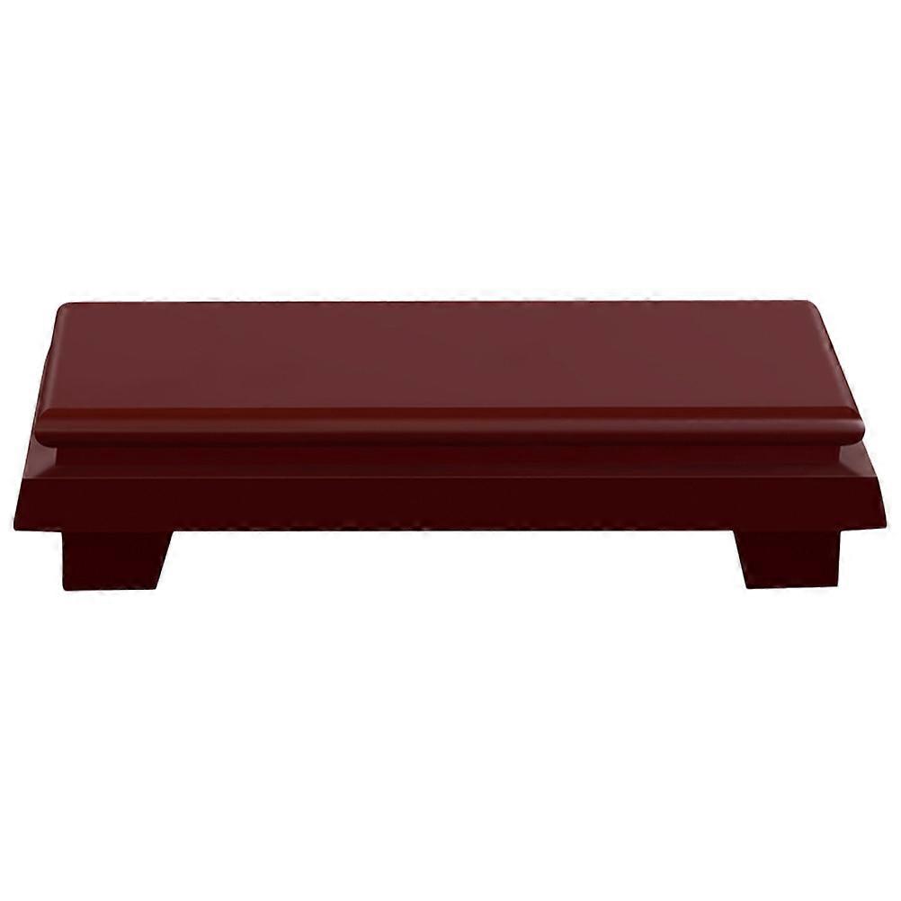Red Wooden Display Pedestal for Flower Pot with Rectangular Craft Base