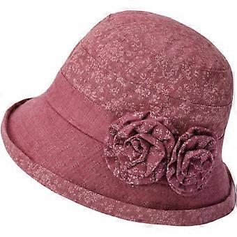 Dames bucket hat van katoen en linnen met brede rand, zomerzonnehoed, strandpet met klep.