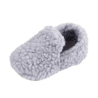 Sapatinhos de Bebê Antiderrapantes para Primeiros Passos, Sapatinhos Simples, Sapatos de Inverno para Bebês e Crianças Pequenas, Chinelos de Lã Grossa e Macios em Cores Sólidas