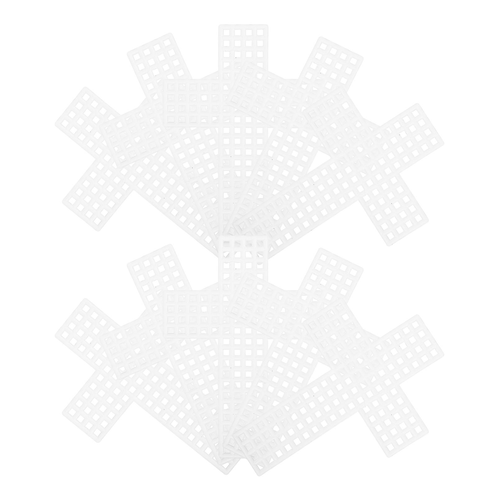 Plastic Canvas Plastic Grid Sheets for Weaving 40Pcs Cross Shape