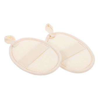 Beige Natural Loofah Sponge Pads for Exfoliating Body Scrubber 2Pcs Shower