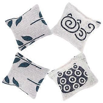 Miniatura de almofada para sofá, ideal para decoração de casa de bonecas (conjunto com 4 peças).