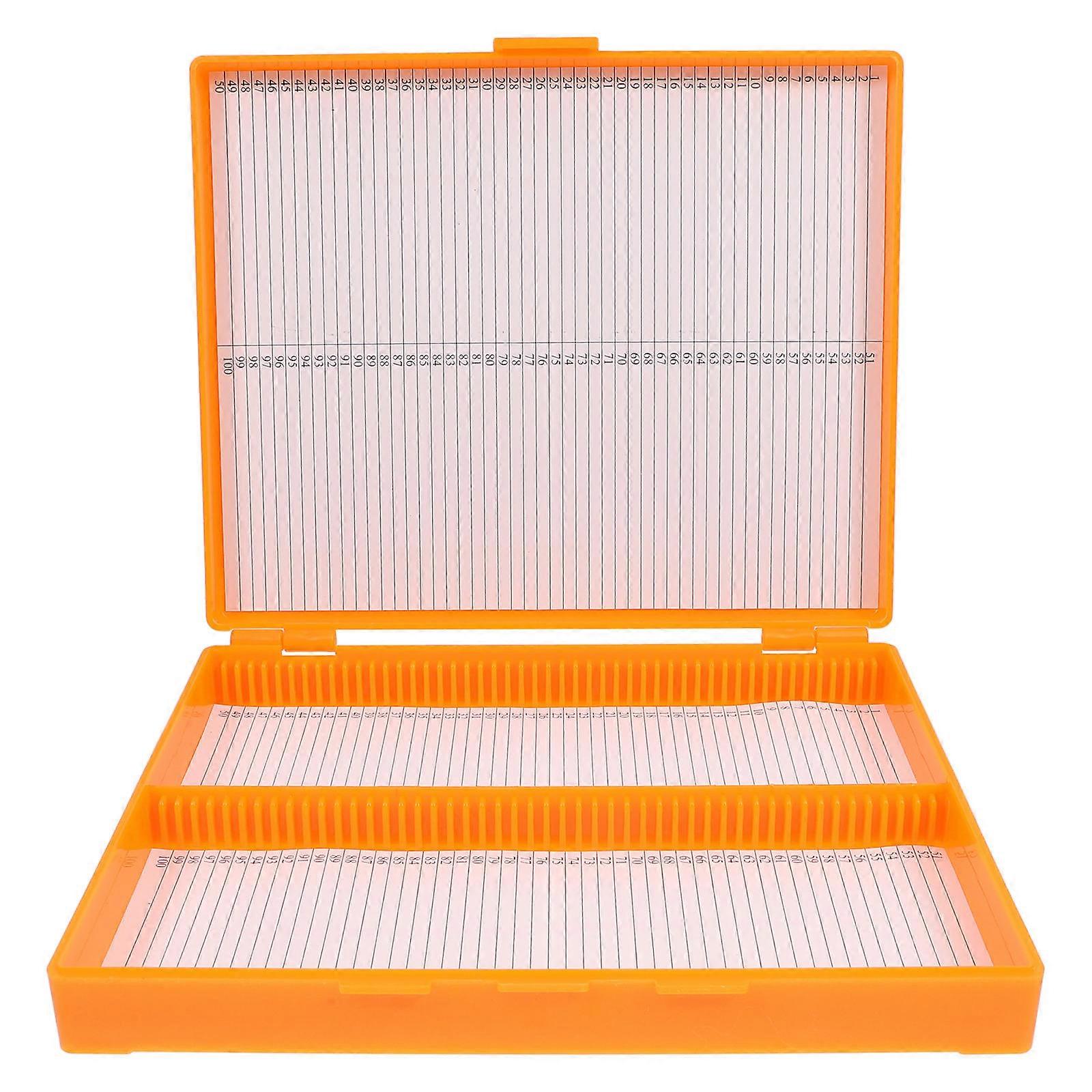Plastic Microscope Slide Boxes Case for Holding 100 Slides Lab