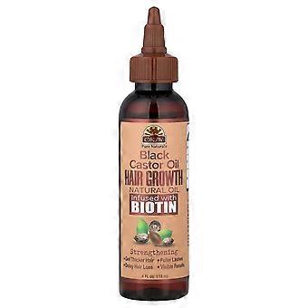 Okay Pure Naturals, Black Castor Oil, Hair Growth Natural Oil Infused with Biotin, 4 fl oz (118 ml)