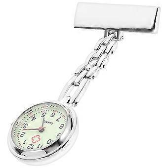 1Pc Nurse Watch Quartz Movement Watch Pocket Watch Brooch Clip On Watch Silver