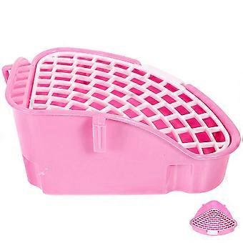 Chinchilla Toalett Husdjursträningslåda med Plastmaterial Rosa