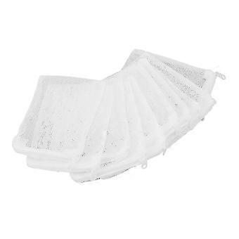 10pcs Fish Tank Filter Bags Nylon Fine Mesh Net Bags Ceramic Rings Mesh Bags with Zipper compatible with Aquarium