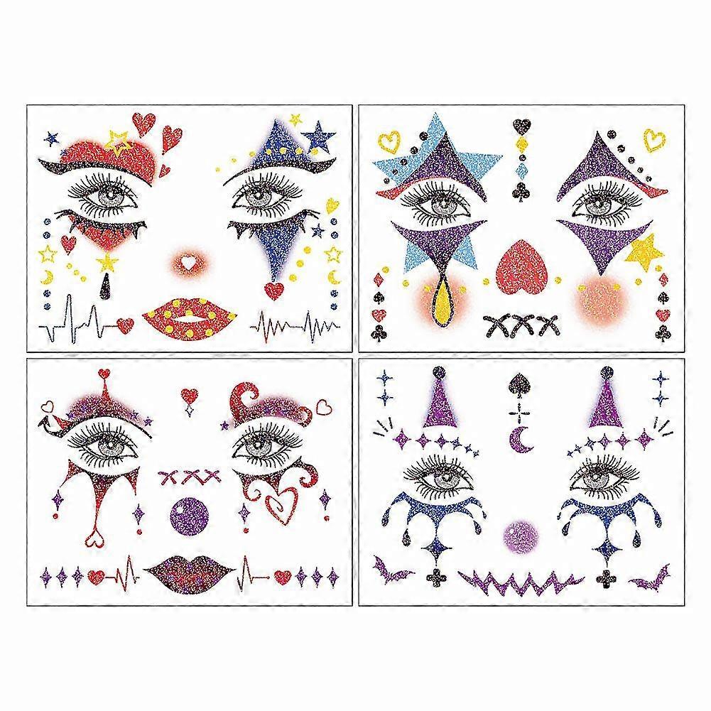 Glitter Joker Face Tattoos - Waterproof & Easy Application