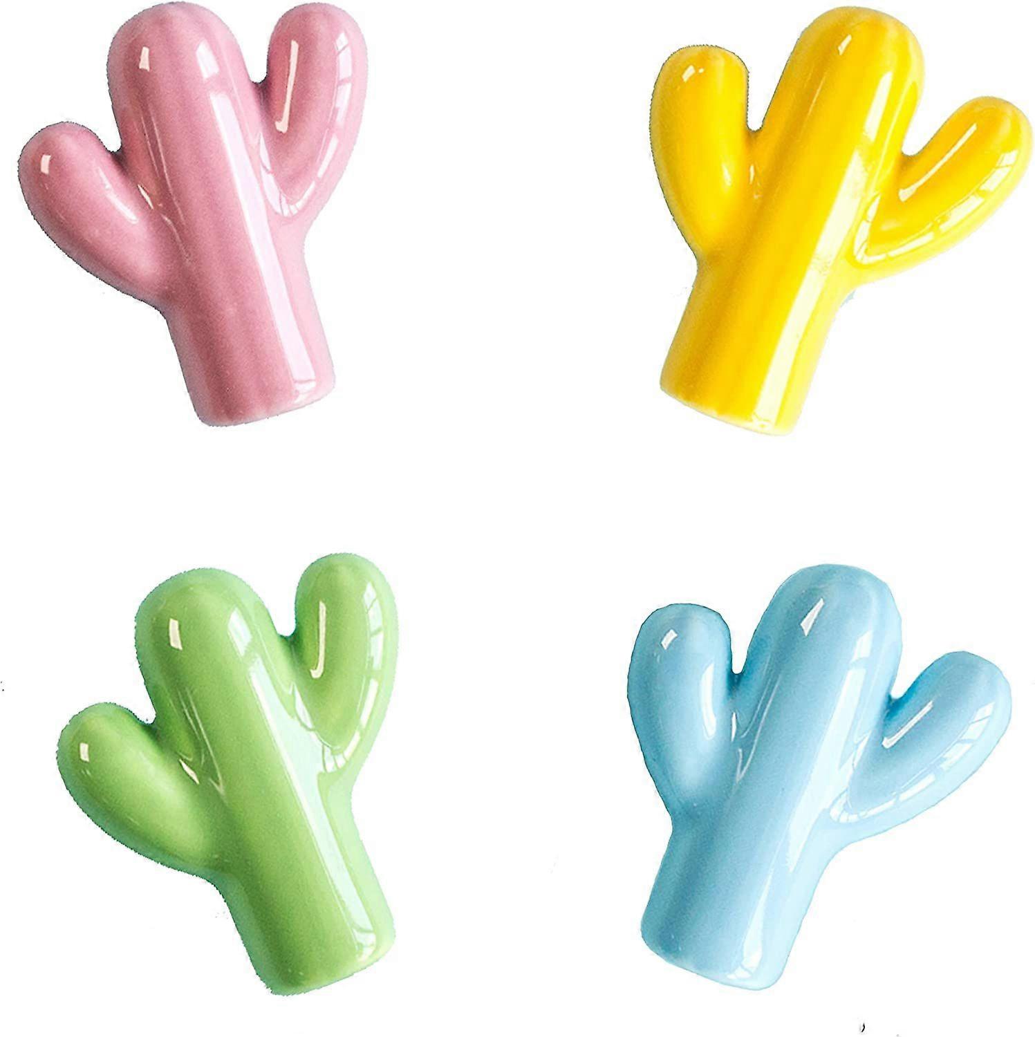 Dww-4 Pieces Cactus Ceramic Knobs, Ceramic Cabinet Knobs, Drawer Handles, Animal Knobs, Children's Knobs, Decorative Furniture Knobs